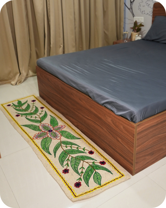 Green Whirl- Bedside Runner