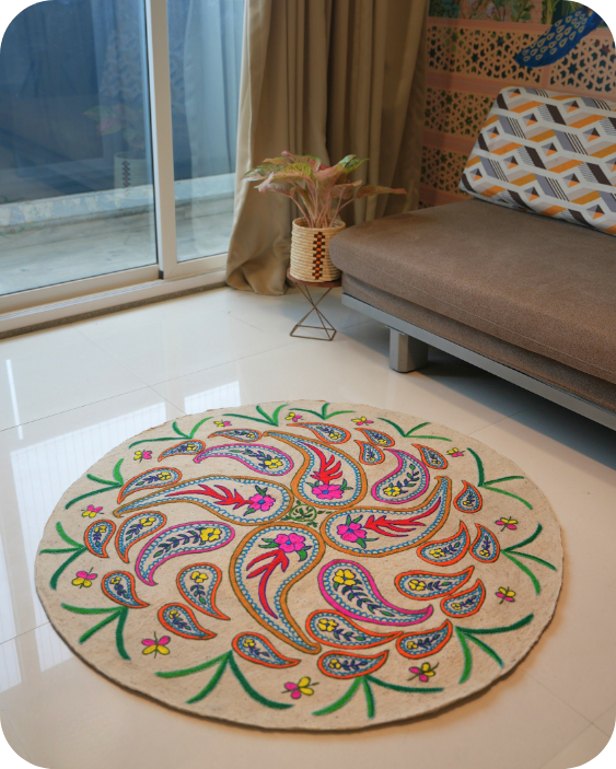 Floral Flow-Round Rug