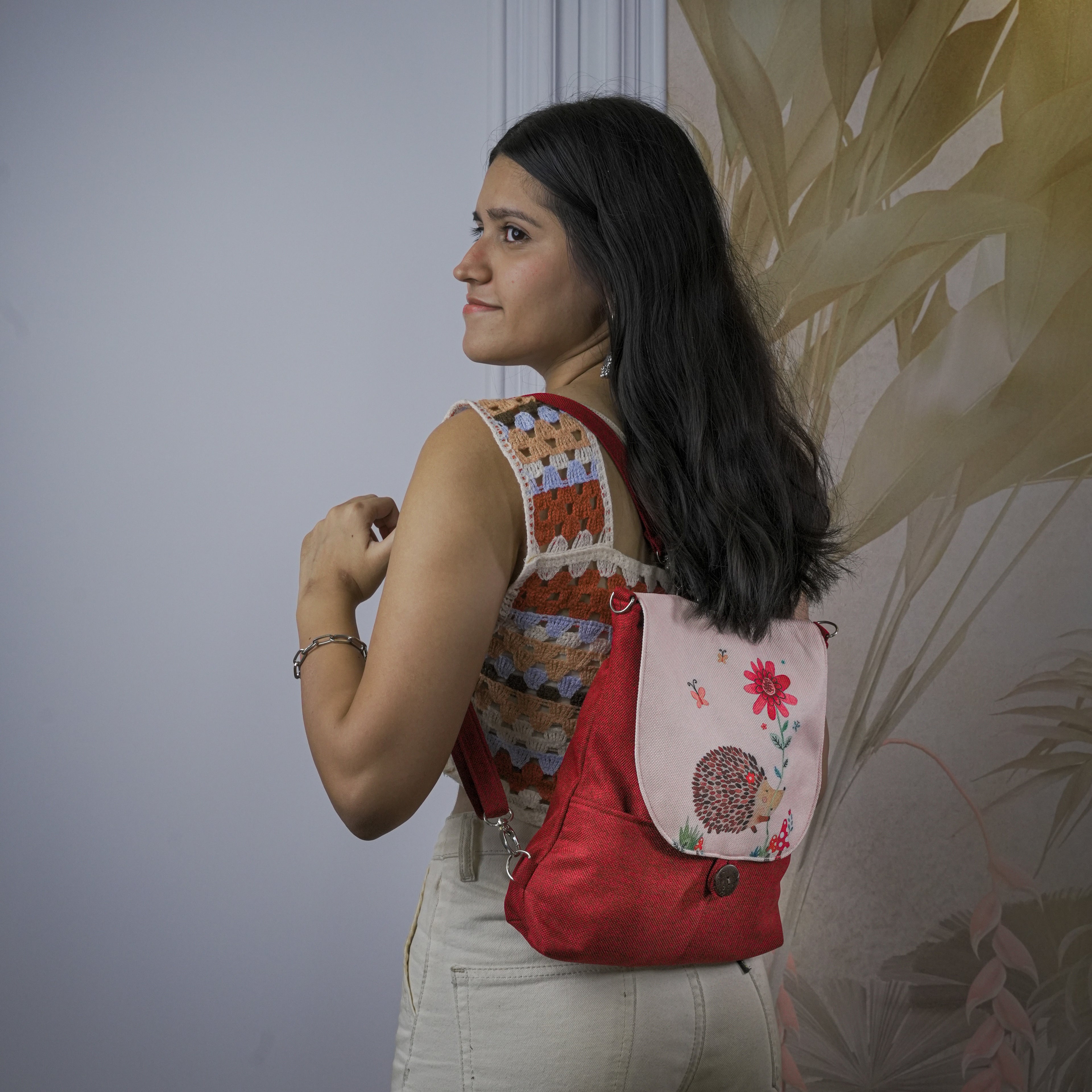 Porcupine Print Backpack Bag