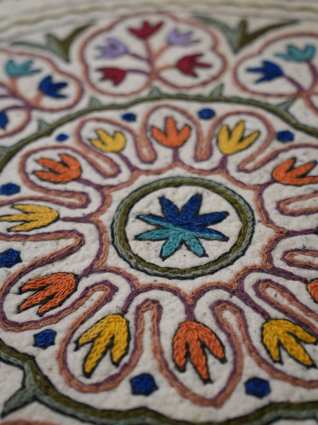 Aangan Petals- Round Rug