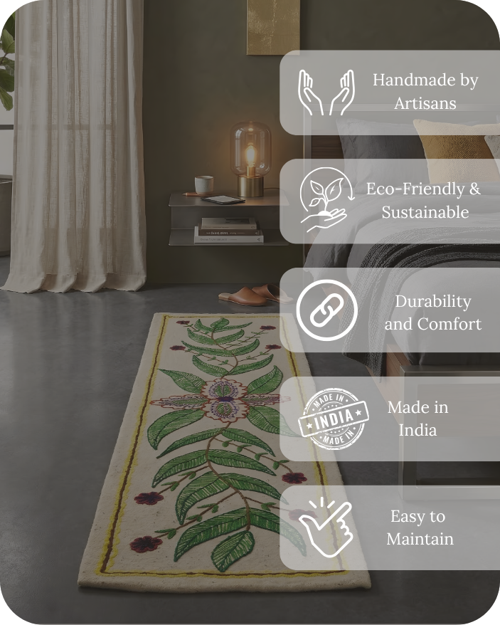 Green Whirl- Bedside Runner