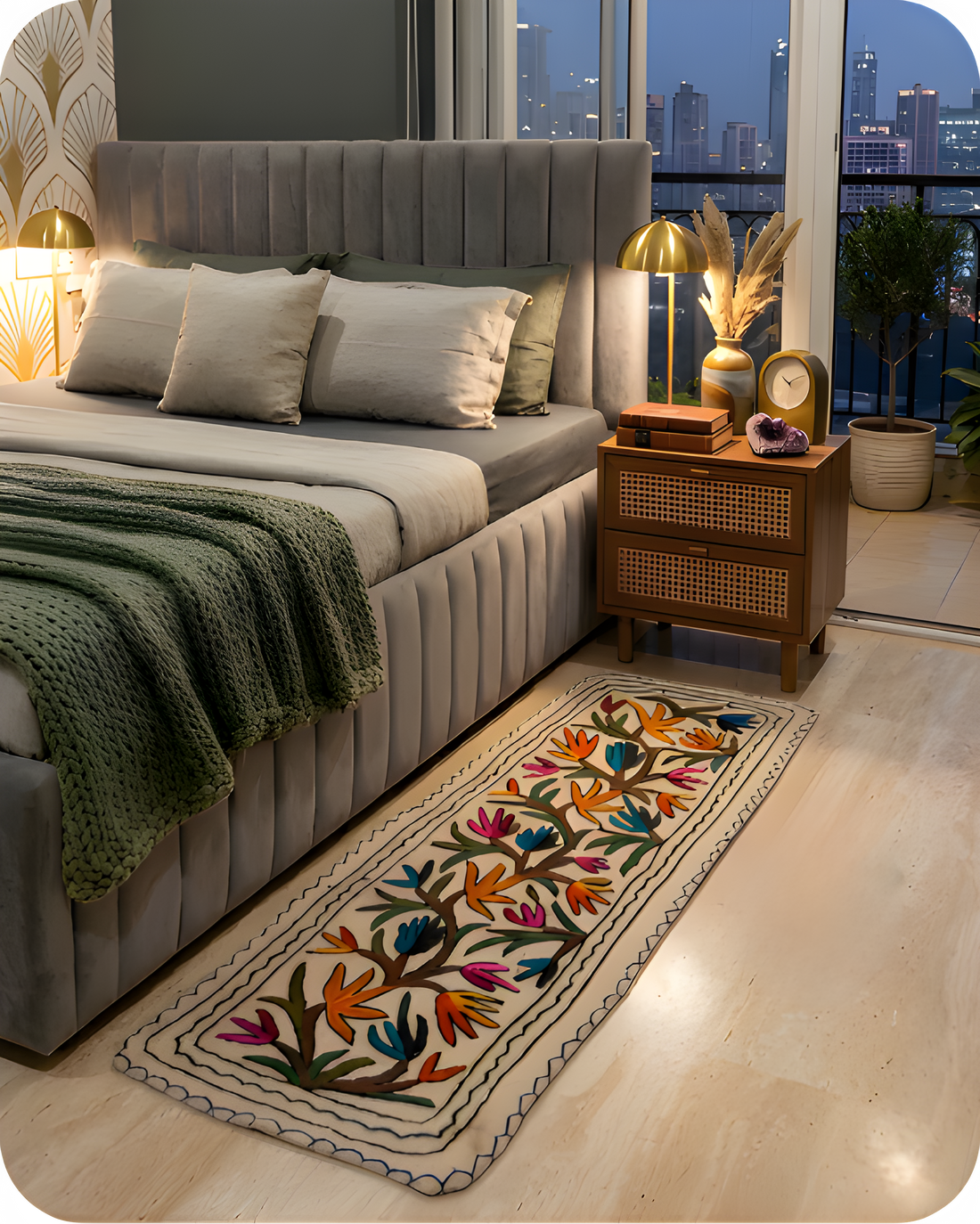 Floral Rhapsody- Bedside Runner