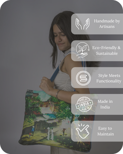 Green Weave Tote Bag