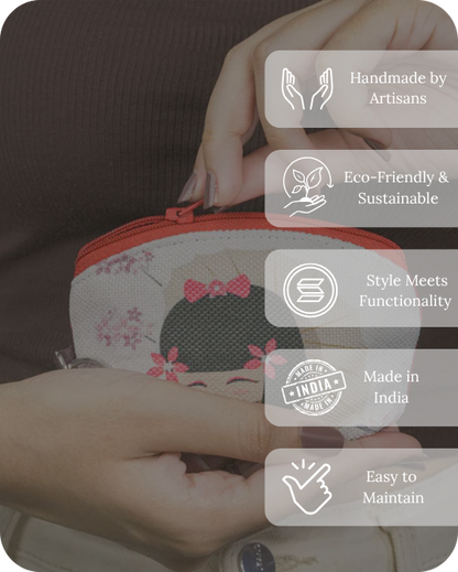 Pink Daisy Kawaii Mini Pouch