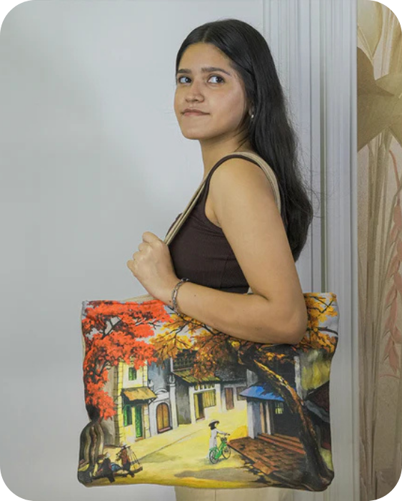Scenery in Stiches Tote Bag