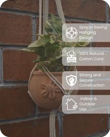 Cedar-Macramé Plant Holder