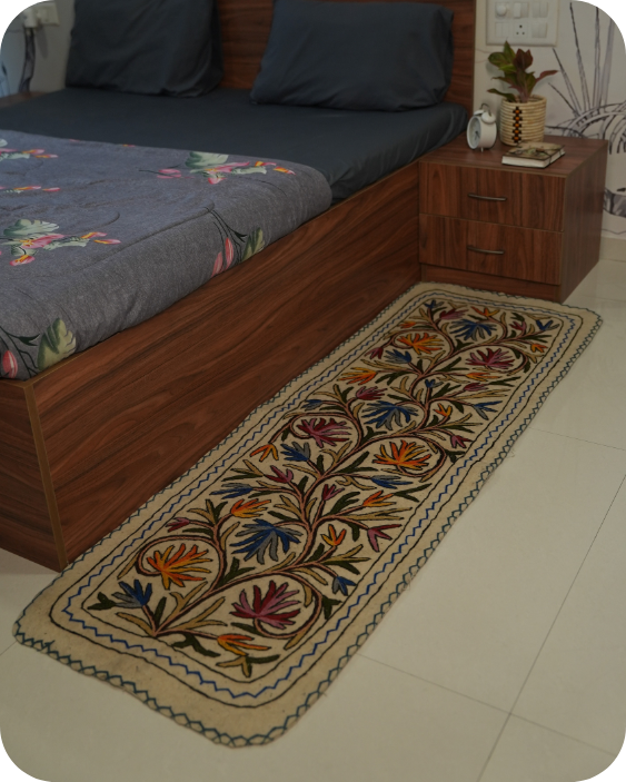 Painted Dahlia- Bedside Runner