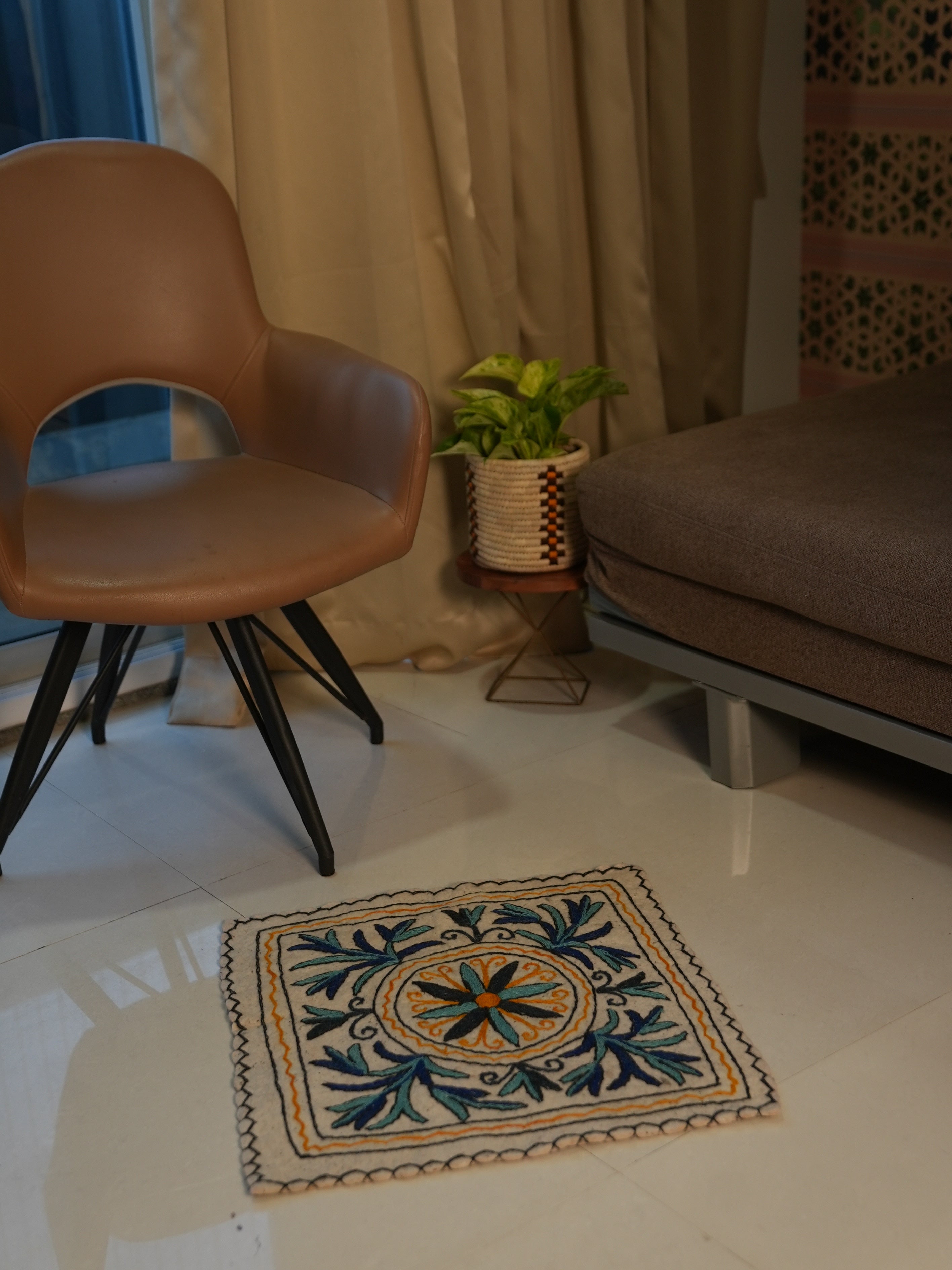 Azure Dew- Square Rug