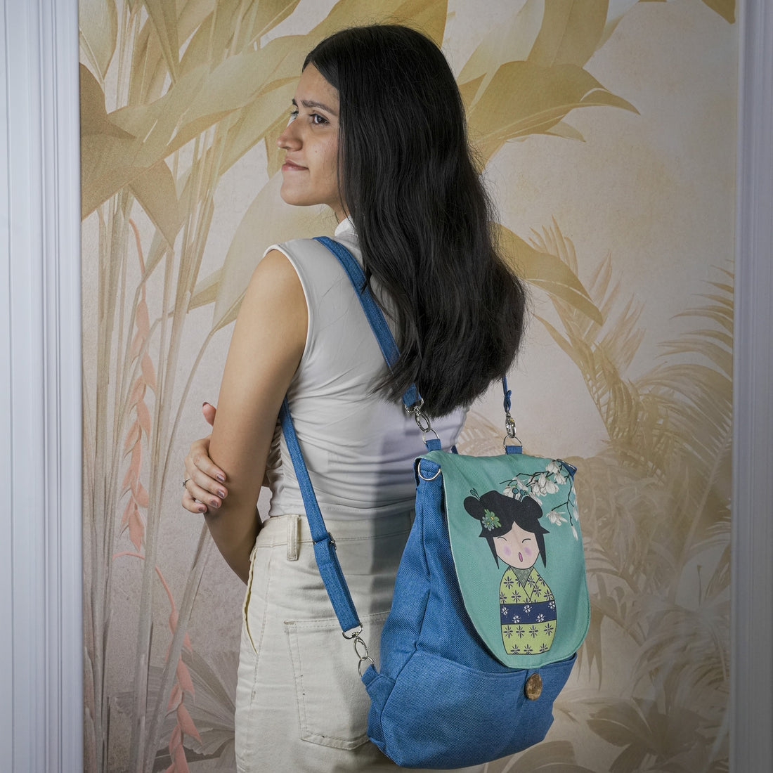 Leaf &amp; Stich Kawaii Backpack Bag