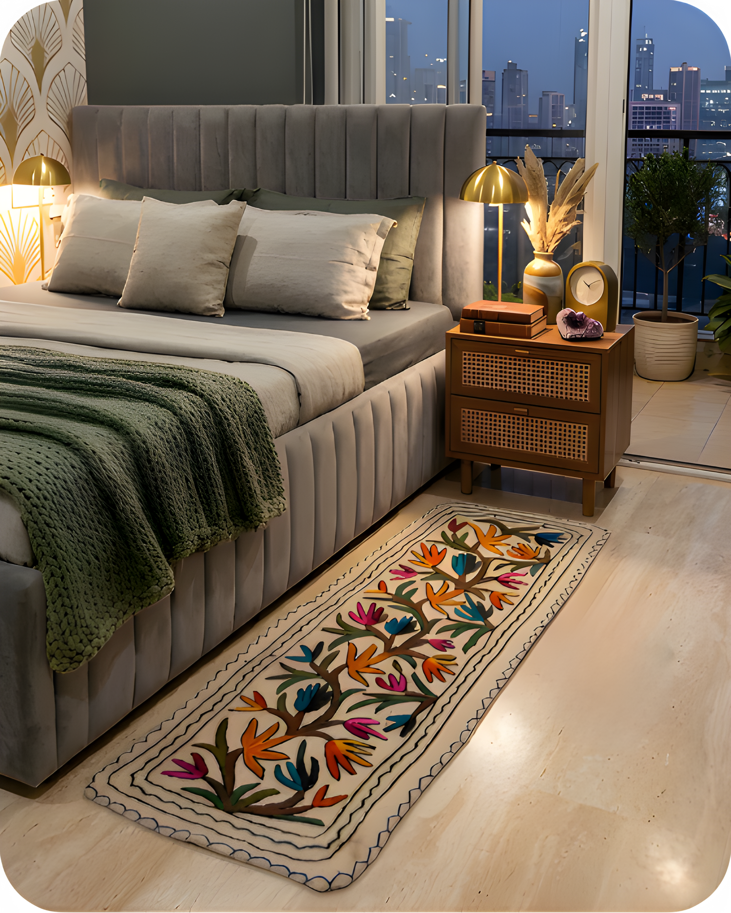 Floral Rhapsody- Bedside Runner