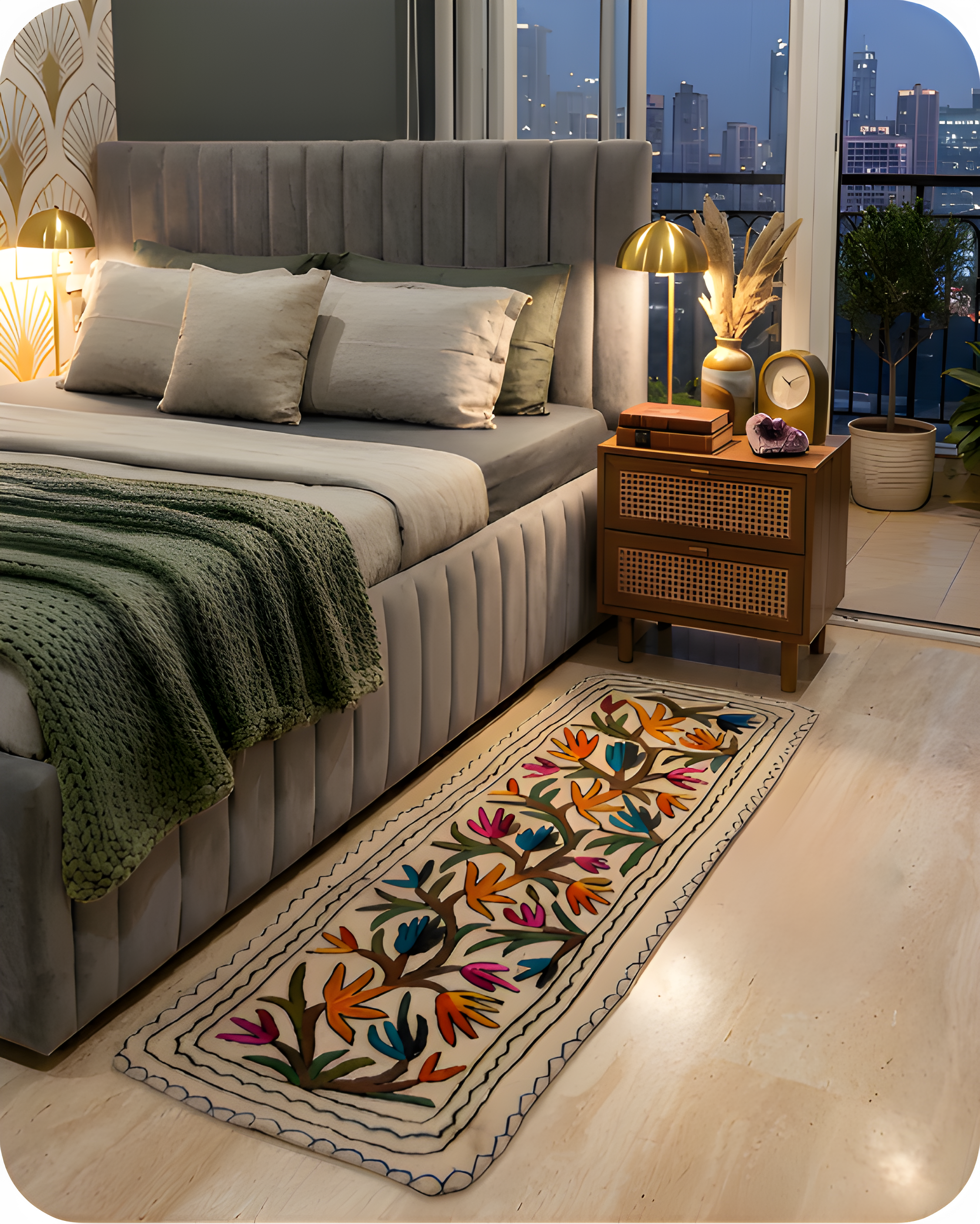 Floral Rhapsody- Bedside Runner