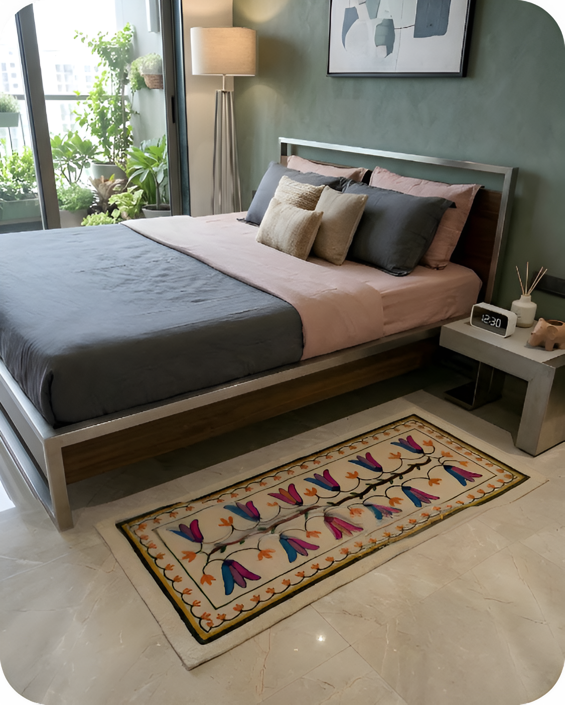 Rosy Raag- Bedside Runner