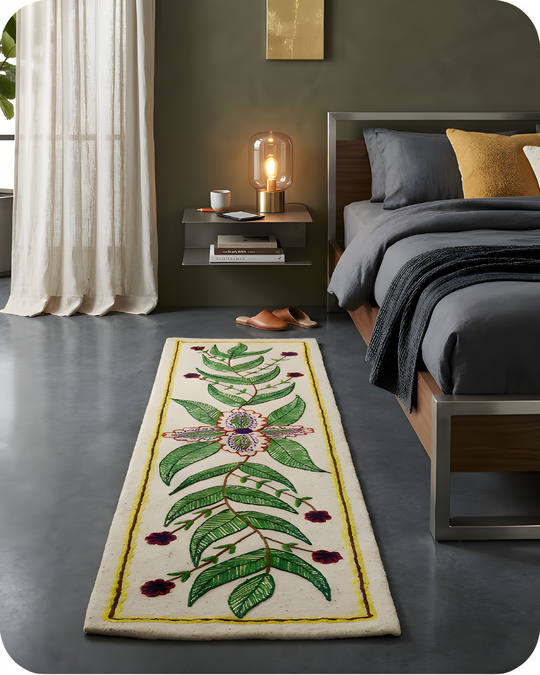 Green Whirl- Bedside Runner